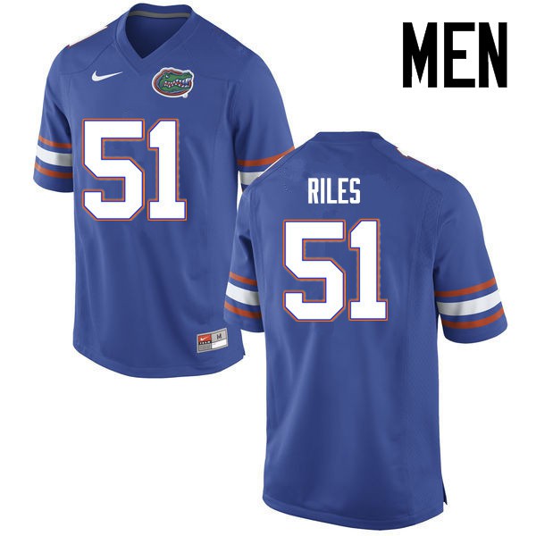 Florida Gators Men #51 Antonio Riles College Football Jerseys Blue